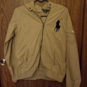 Polo boys  khaki colored big pony jacket